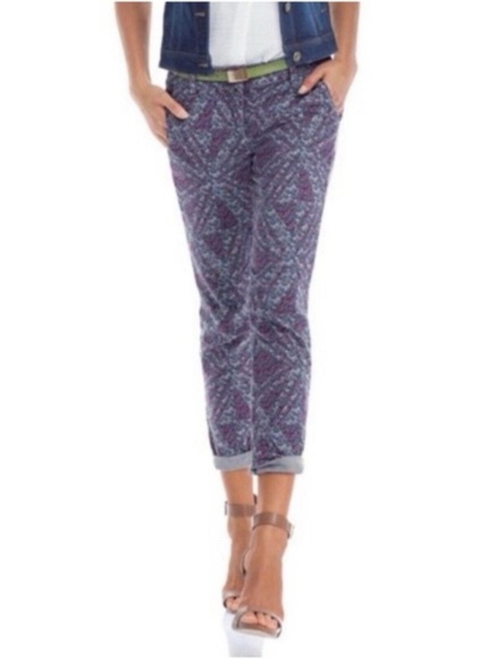 🌺 Cabi Women’s Palm Beach Skinny Ankle Pants Floral Design with Stretch
